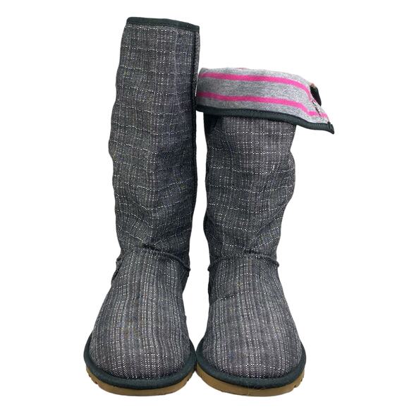 UGG Women’s Lo Pro Button Down Flannel Grey Denim Boot Size US 6 - Picture 7 of 10